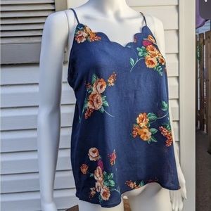 MONTEAU blue floral cami top